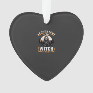 Halloween Accountant by Day Witch by Night Design Ornament