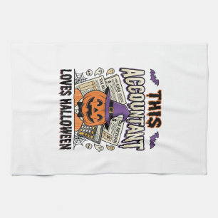 Halloween Accountant Funny Spooky Tax Season_1 Kitchen Towel