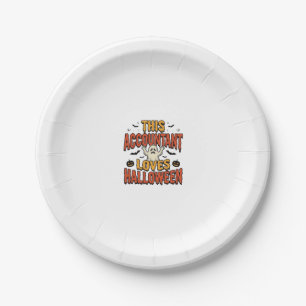 Halloween Accountant Vintage Ghost Shirt Design_1 Paper Plate