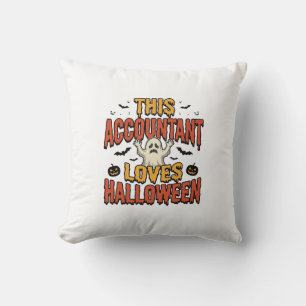 Halloween Accountant Vintage Ghost Shirt Design_1 Throw Pillow