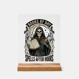 Halloween Accountant Witch Vintage Reaper Design_1 Acrylic Sign