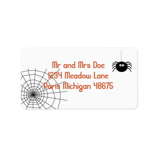 Halloween Address Labels/Spider and Web Label (Front)