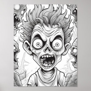 Halloween Adult Coloring Poster