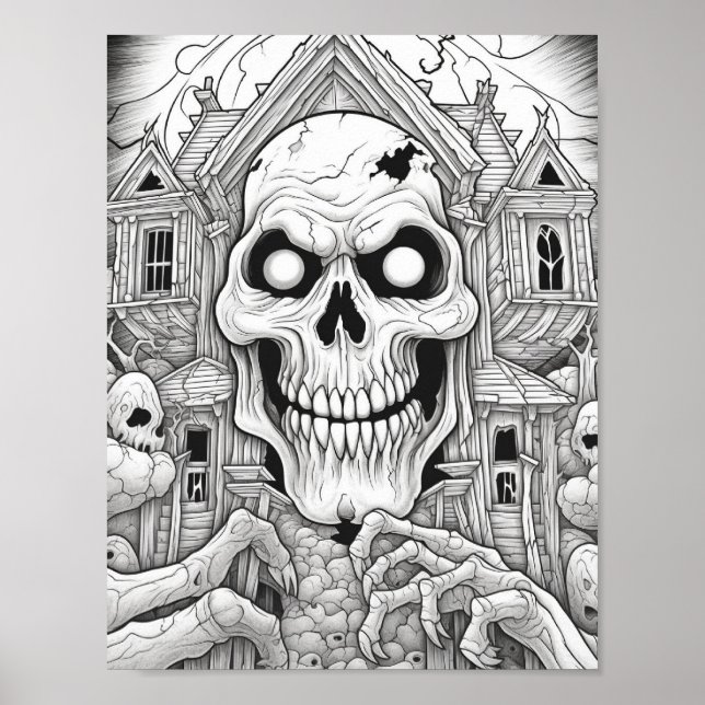 Halloween Adult Colouring Poster (Front)