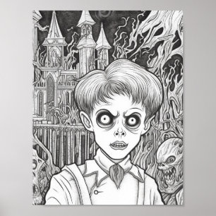 Halloween Adult Colouring Poster