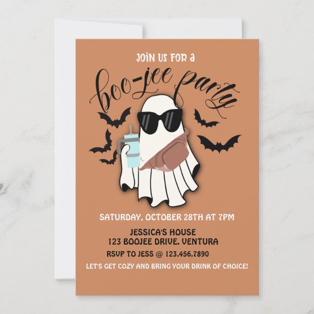 Halloween, Adult Halloween, Costume Party, Boo-jee Invitation (Front)