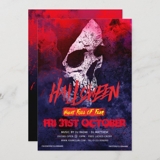 Halloween Adult Party Invitation (Front/Back)