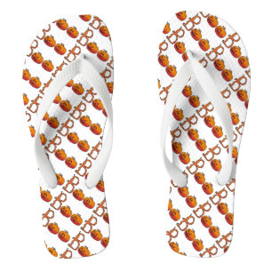 Halloween Adult, Wide Strap Flip Flops/Boo Flops