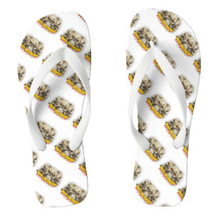 Halloween Adult, Wide Strap Flip Flops/Skulls Flops