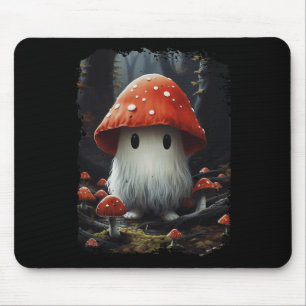 Halloween Aesthetic Cottagecore Ghost Mushroom In  Mouse Pad