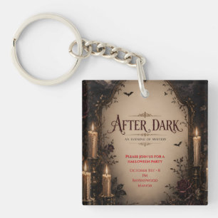 Halloween After Dark Invitation, Sophisticated Keychain