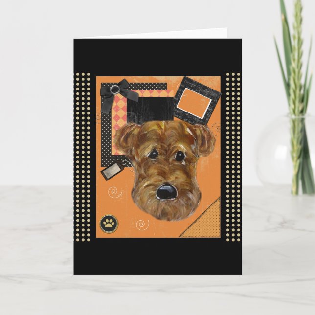 HALLOWEEN AIREDALE CARD (Front)
