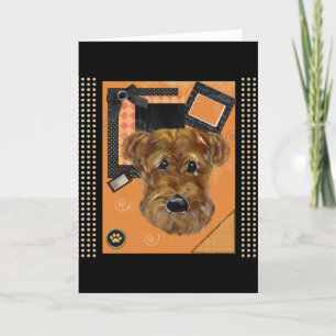 HALLOWEEN AIREDALE CARD