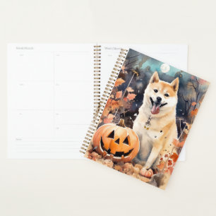 Halloween Akita Avec Peur Citrouille