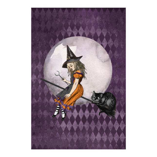 Halloween Alice in Wonderland Cheshire Cat Moon Photo Print (Front)