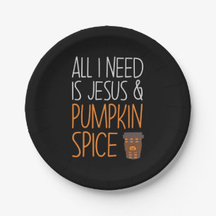 Halloween All I Need Is Jesus And Pumpkin Birthday Paper Plate