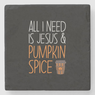 Halloween All I Need Is Jesus And Pumpkin Birthday Stone Coaster