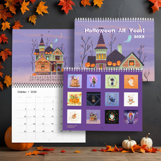 Halloween All Year Illustrated Wall Calendar
