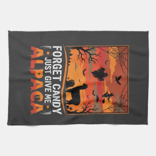 Halloween Alpaca Forget Candy Spooky Vector Design Kitchen Towel