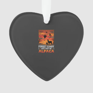 Halloween Alpaca Forget Candy Spooky Vector Design Ornament