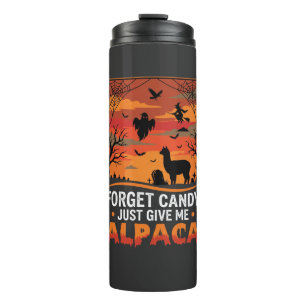 Halloween Alpaca Forget Candy Spooky Vector Design Thermal Tumbler