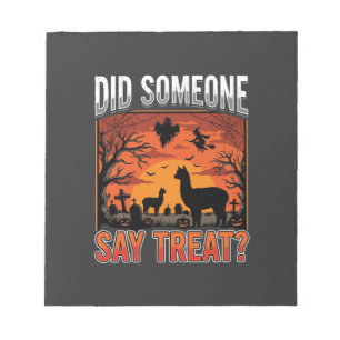 Halloween Alpaca Graveyard Did Someone Say Treat D Notepad