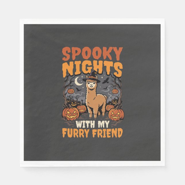 Halloween Alpaca Night Napkin (Front)