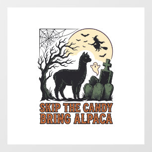 Halloween Alpaca Shirt Cute Spooky Vintage Animal Window Cling