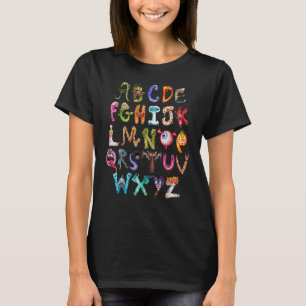 Halloween Alphabet ABCs Learning Kindergarten Teac T-Shirt
