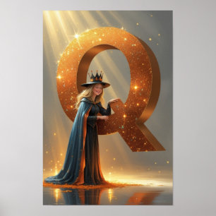 Halloween Alphabet Kids ABC Letter Q Poster