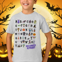 Halloween Alphabet Kids Tshirt