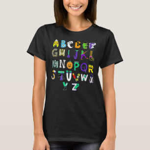 Halloween Alphabet Scary Spooky Back To School Tea T-Shirt