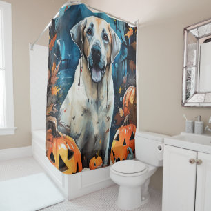 Halloween Anatolian Shepherd With Pumpkins Scary