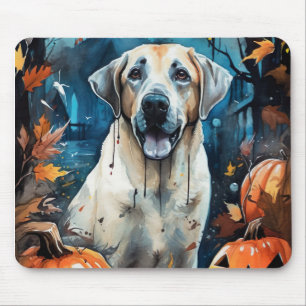 Halloween Anatolian Shepherd With Pumpkins Scary Mouse Pad
