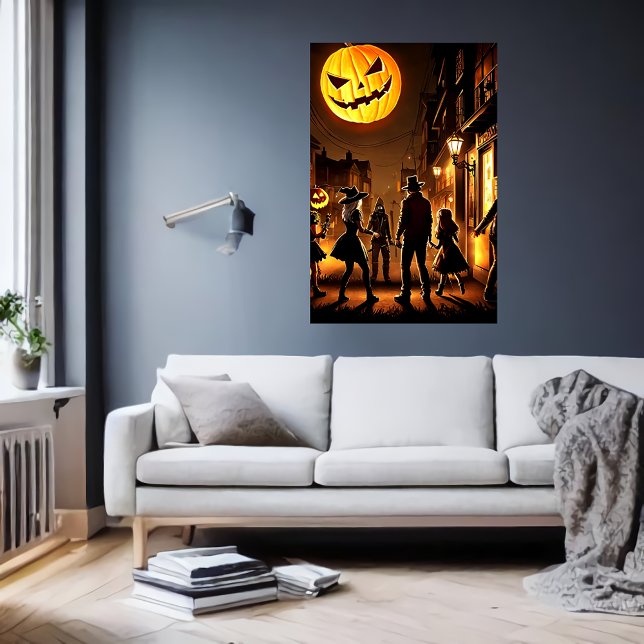 Halloween and a pumpkin moon | AI Art  Poster (Creator Uploaded)