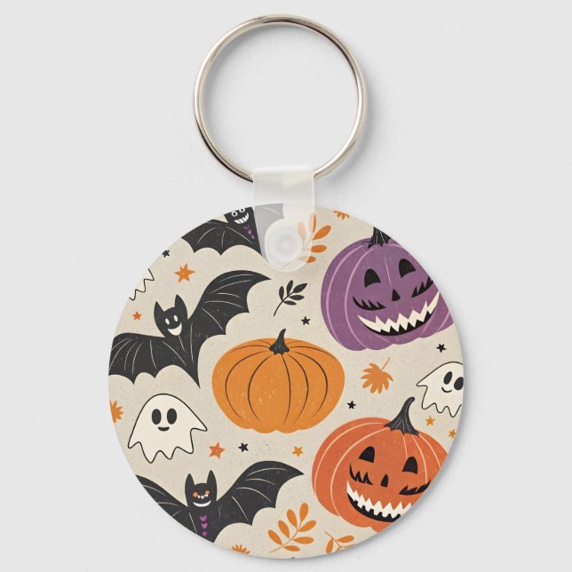 Halloween and autumn pattern   keychain (Front)