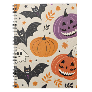 Halloween and autumn pattern notebook