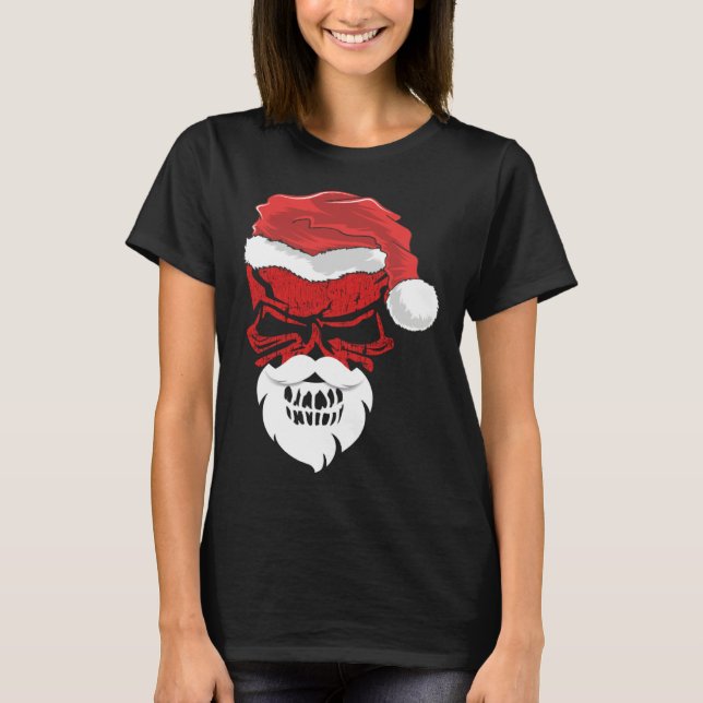 Halloween and Christmas Skull Graphic Tees Hallowe (Front)
