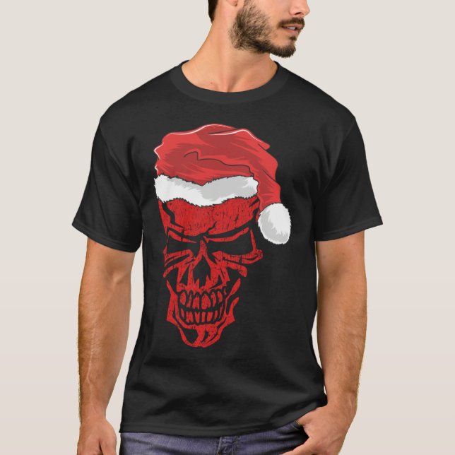 Halloween and Christmas Skull Graphic Tees Hallowe (Front)