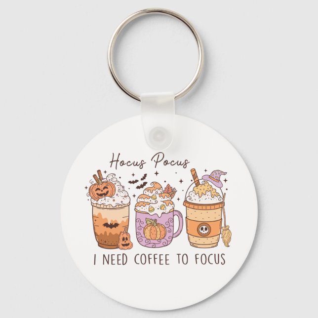 Halloween and Coffee Keychain (Front)