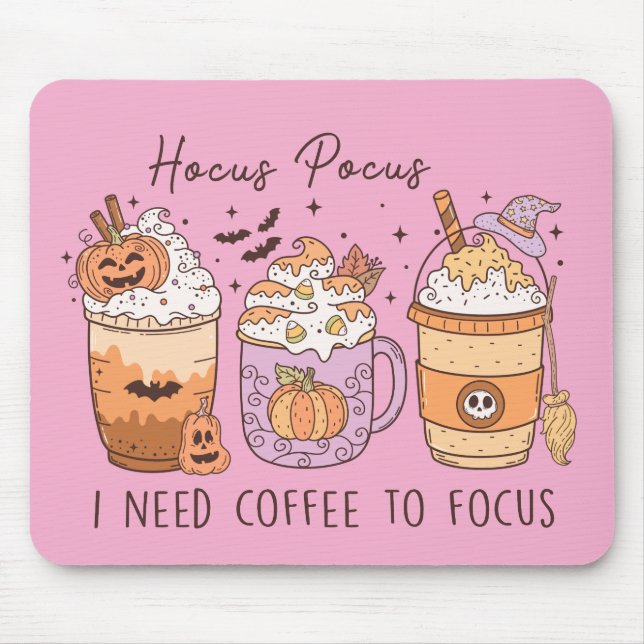 Halloween and Coffee Mouse Pad (Front)