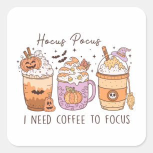 Halloween and Coffee Square Sticker