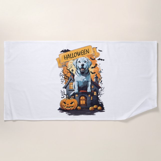 HALLOWEEN AND DOG BEACH TOWEL (Front)