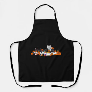 Halloween Animals And Horror Pumpkins Apron