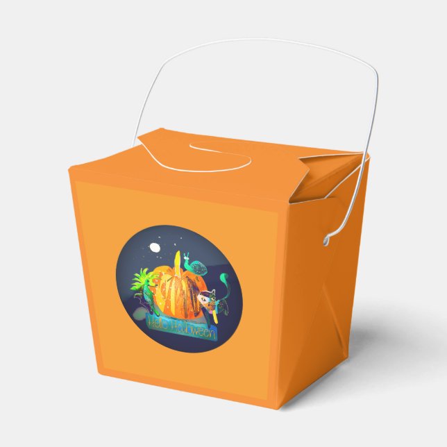  Halloween Animals & Pumpkin Trick or treat box  (Front Side)