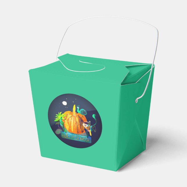  Halloween Animals & Pumpkin Trick or treat  Favor Box (Front Side)
