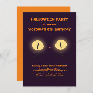 Halloween Anniversaire Chat Eyes invitations