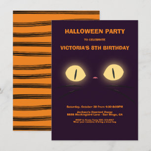Halloween Anniversaire Chat Eyes invitations