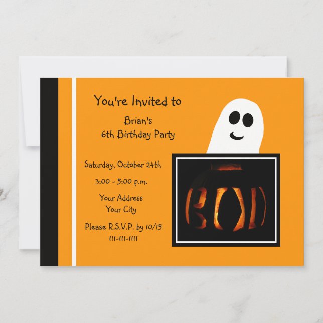 Halloween Anniversaire Fête Invitation Boo (Devant)