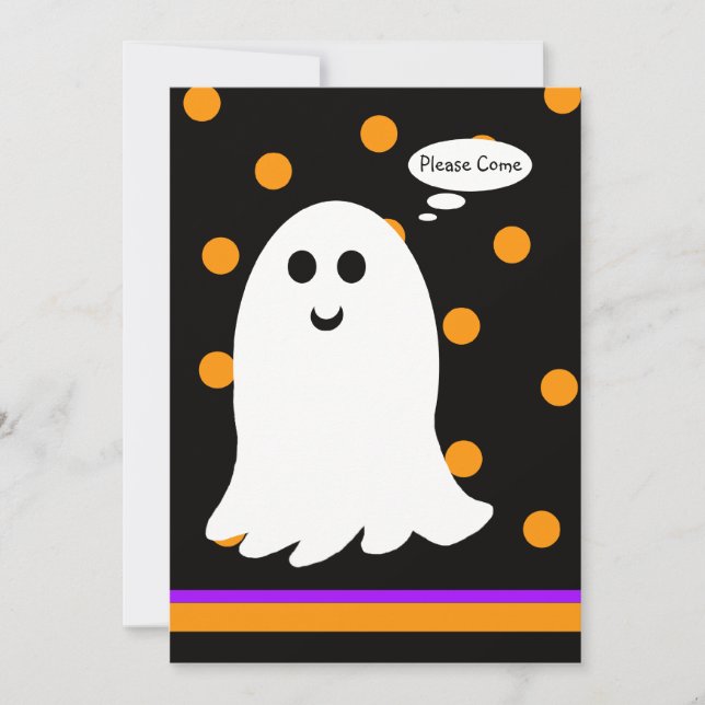 Halloween Anniversaire Fête Invitation Fantôme (Devant)